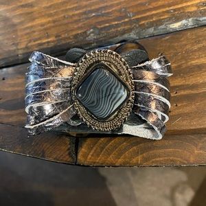 Leather Rock Bracelet